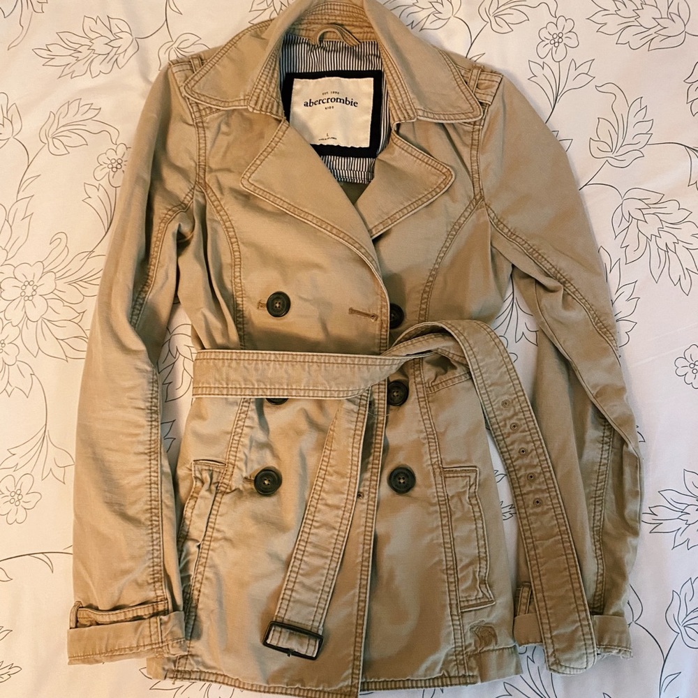 Kids khaki trench coat/utility jacket